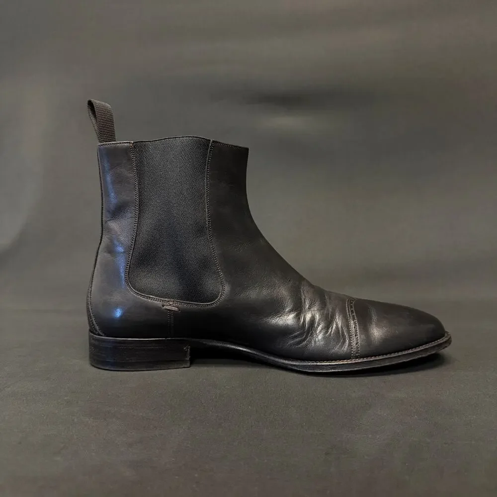 Gucci Men's Black Leather Chelsea Boots UK Size 8 1/2 D vintage 138165